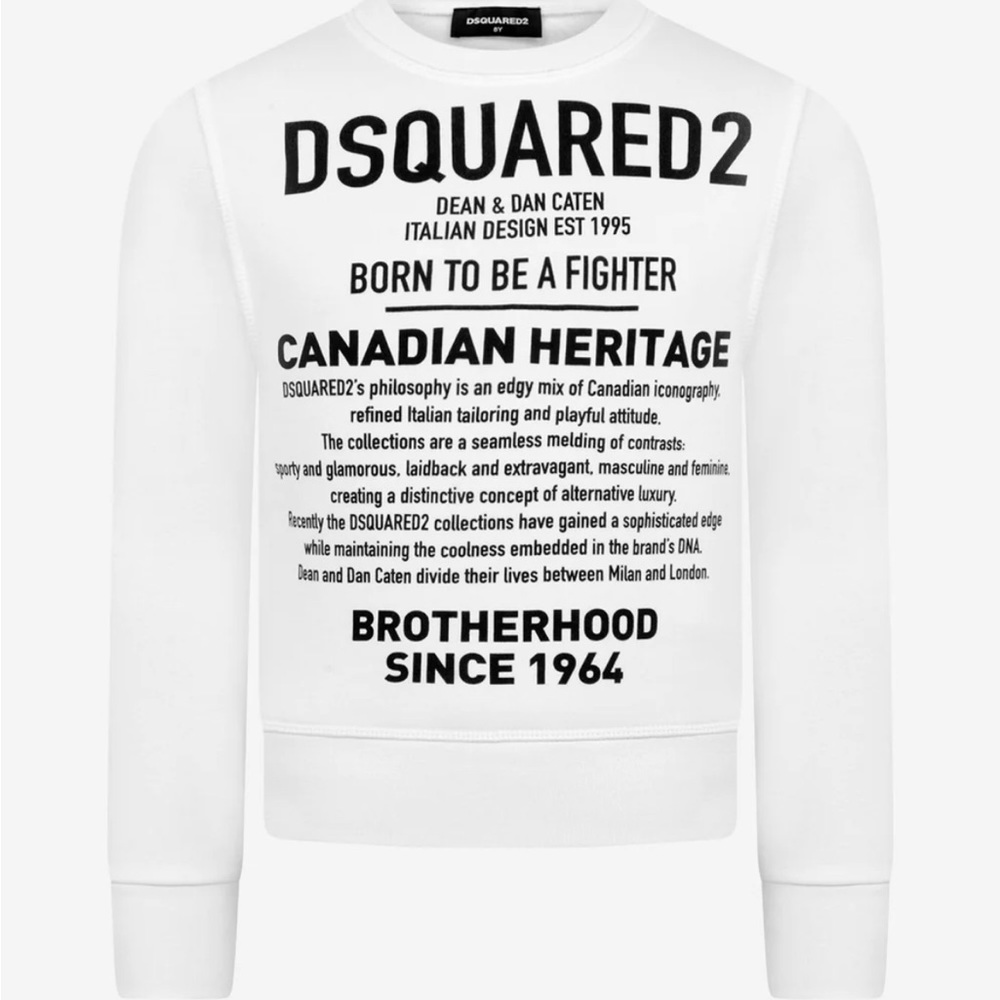 Dsquared2 Boys White Cotton Logo Sweater